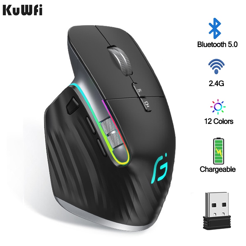 KuWFi- 콺 Bluetooth5.0 + 2.4GHz   USB..